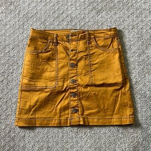 Orange mini jean skirt